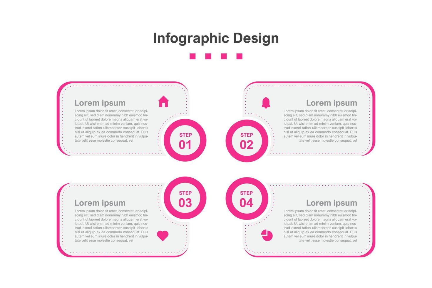 Four Steps abstract business infographic template vector
