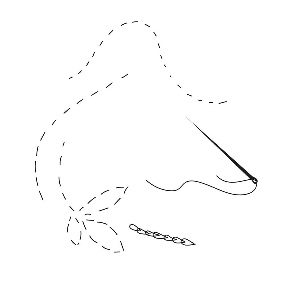 Vector doodle hand drawn set of sewing cloth patches.