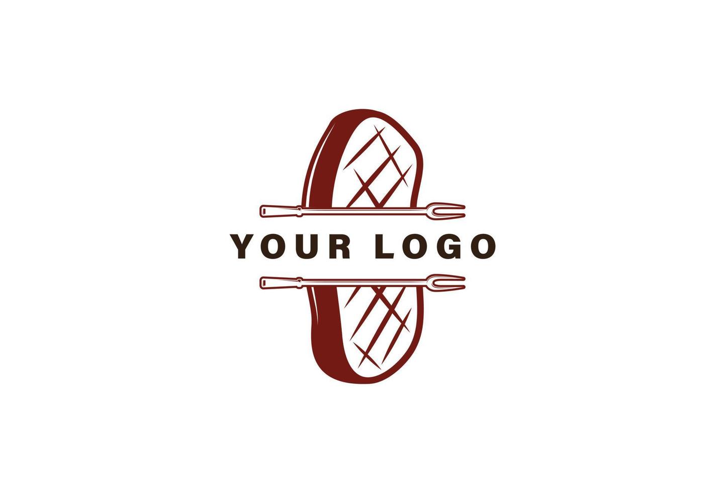Steak House logo design template vector