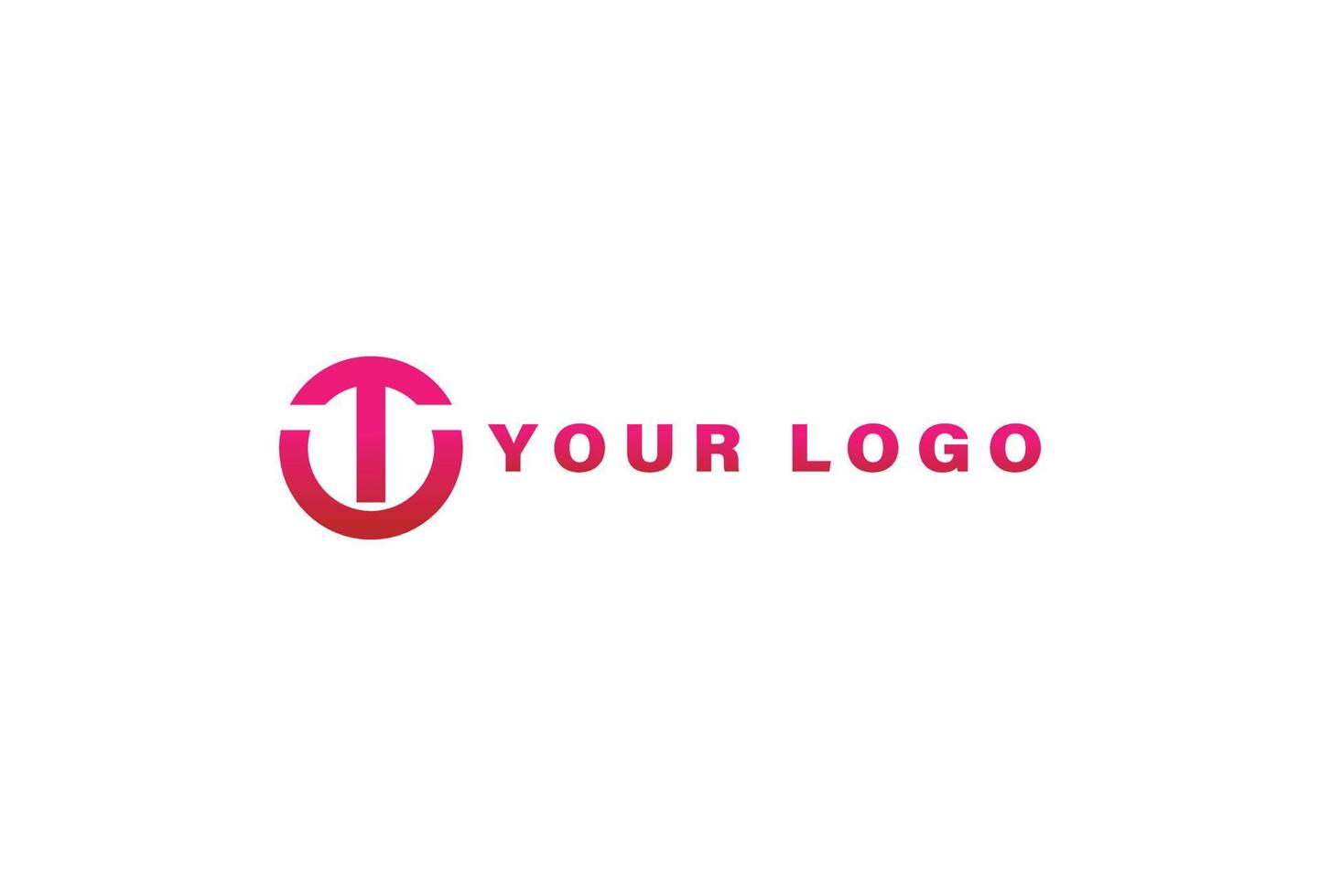 T circle logo design template vector