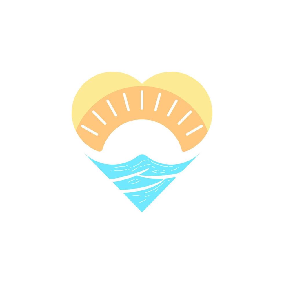 amo el verano, diseño de logotipo de vacaciones brillantes de verano en la playa vector