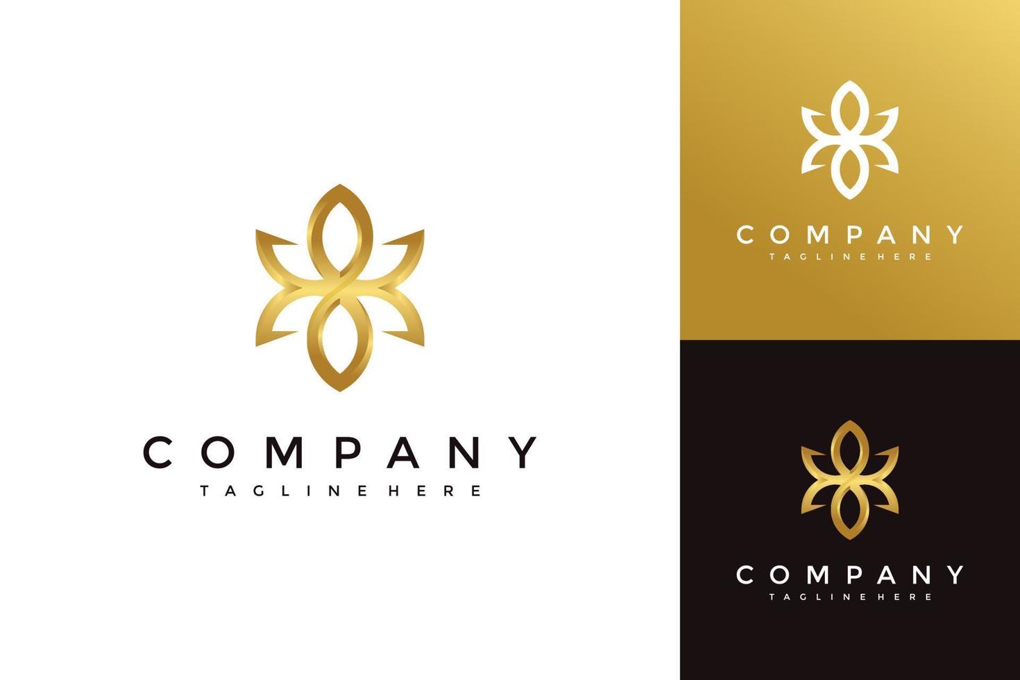 Golden of mandala illustration logo design vector