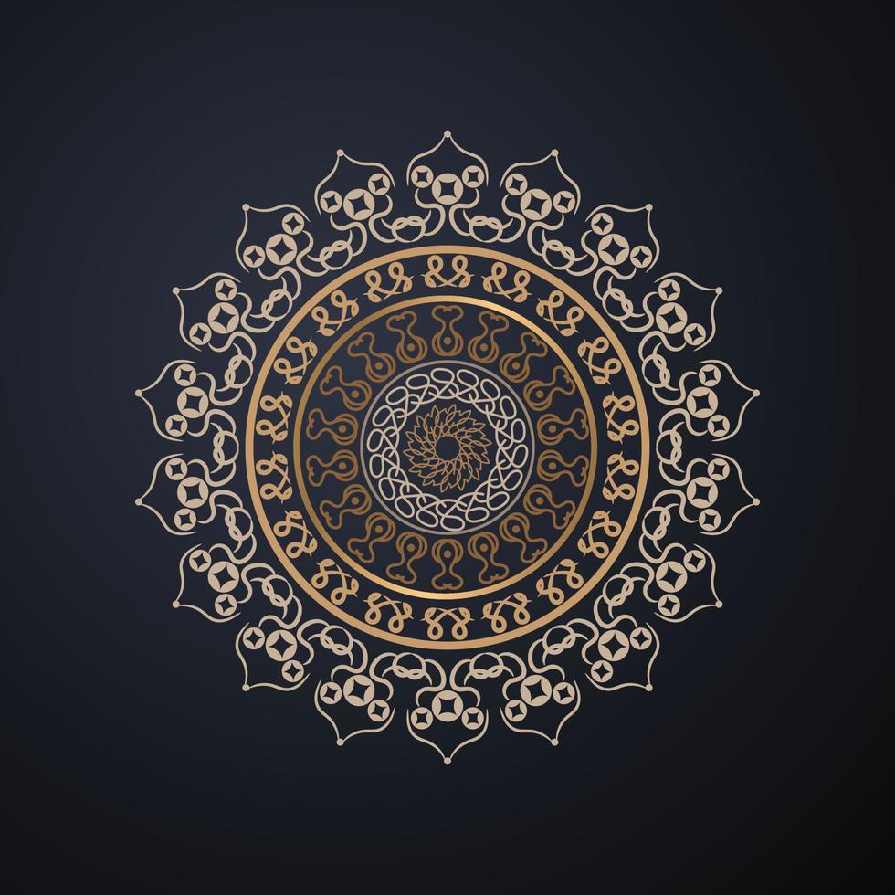 Luxury mandala islamic background with arabesque pattern, oranamental background wedding card cover design vector