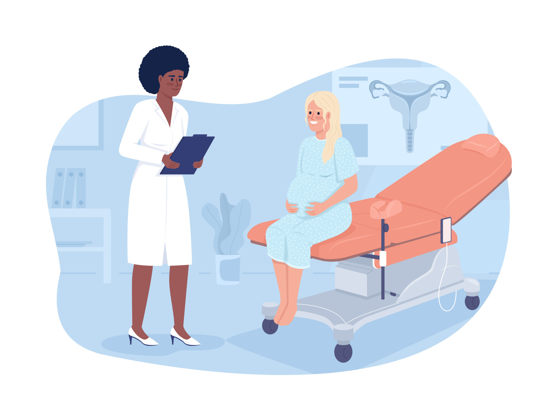 Doctor Consulting Pregnant Woman 2D Vector Isolated Illustration importance-of-prenatal-care-twill-care
