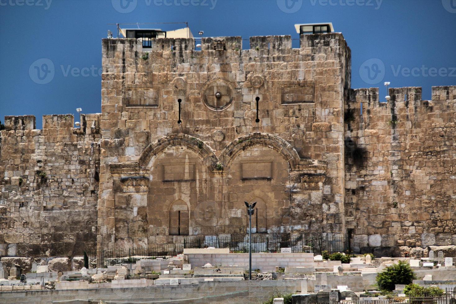 A view of the sealed Golden Gate in JerusalemJerusalemIsraelTravelOutdoor photo