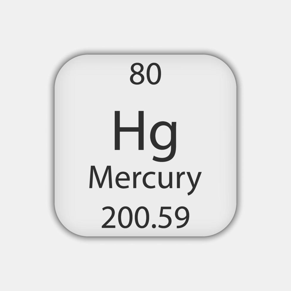 Mercury symbol. Chemical element of the periodic table. Vector illustration.