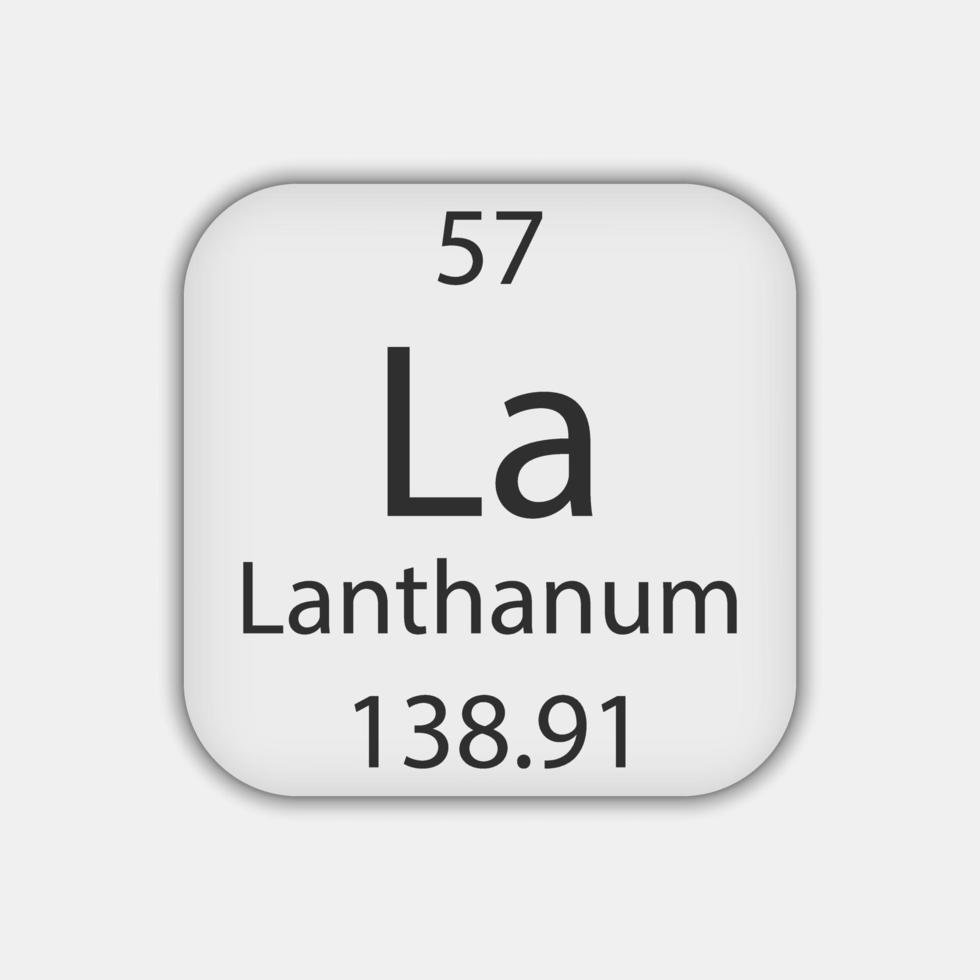 Lanthanum symbol. Chemical element of the periodic table. Vector