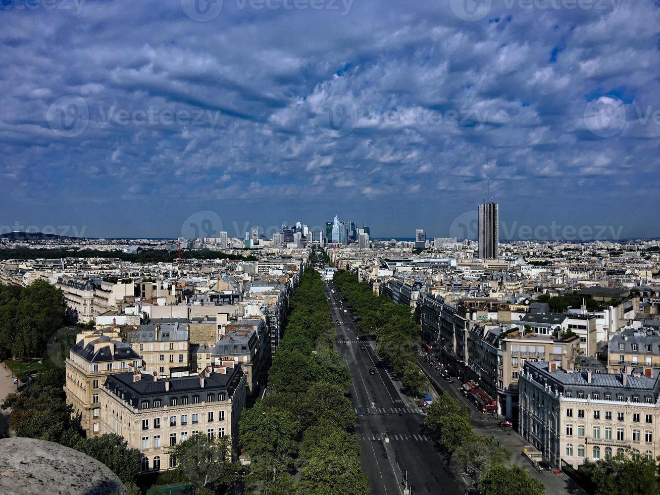 A panoramic view of Paris in the summer photo