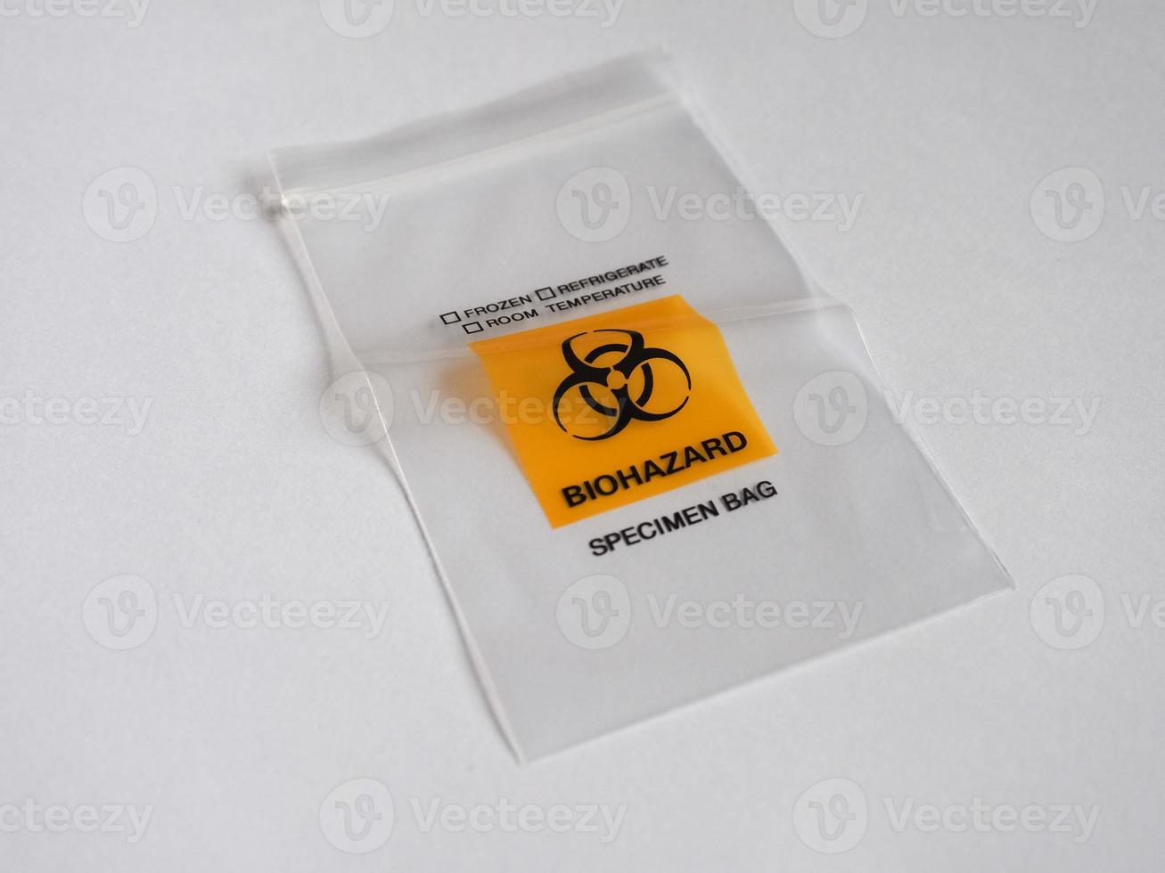 Biohazard specimen bag photo