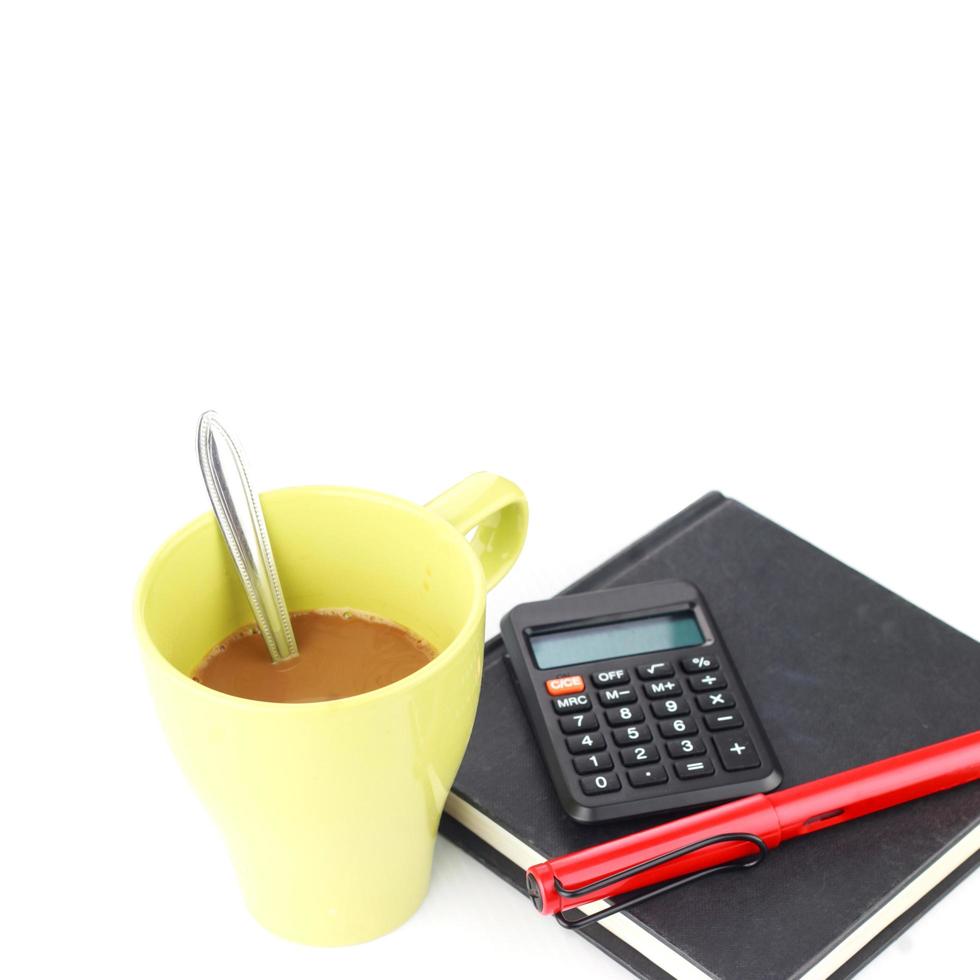 hot coffee in green mug photo