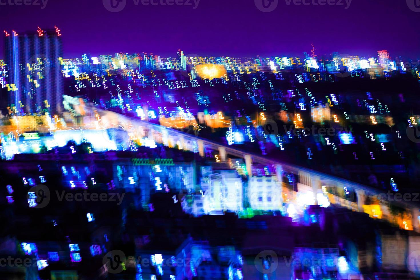 Abstract motion city night lighting. photo
