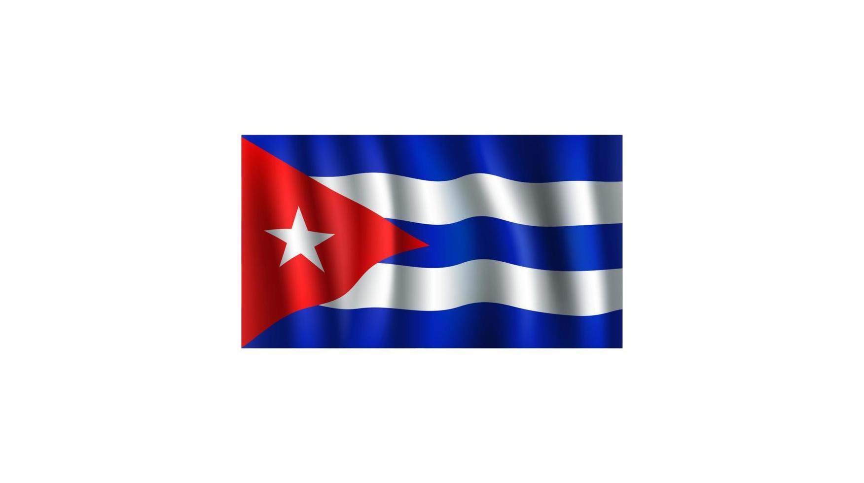 Vector 3D flag of Cuba. Cuban national symbol