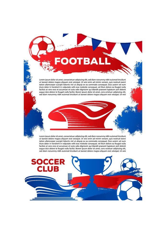 cartel de fútbol de vector para el club de fútbol