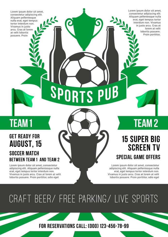 Vector poster for soccer sports pub