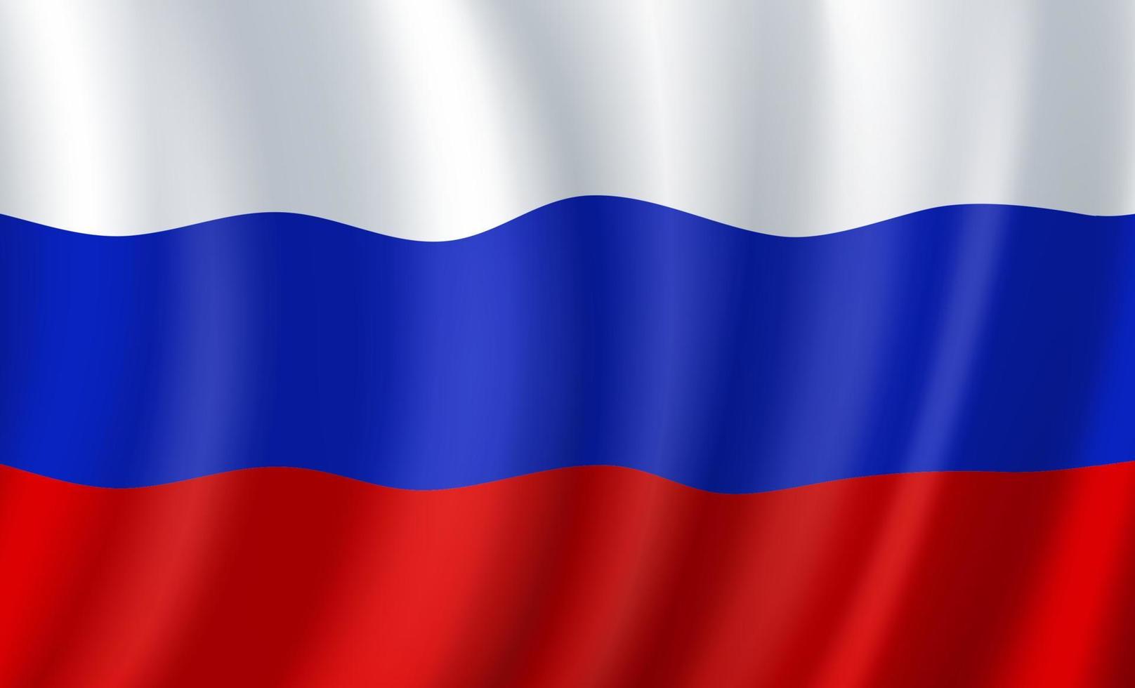 Russia 3D flag. Vector Russian national symbol