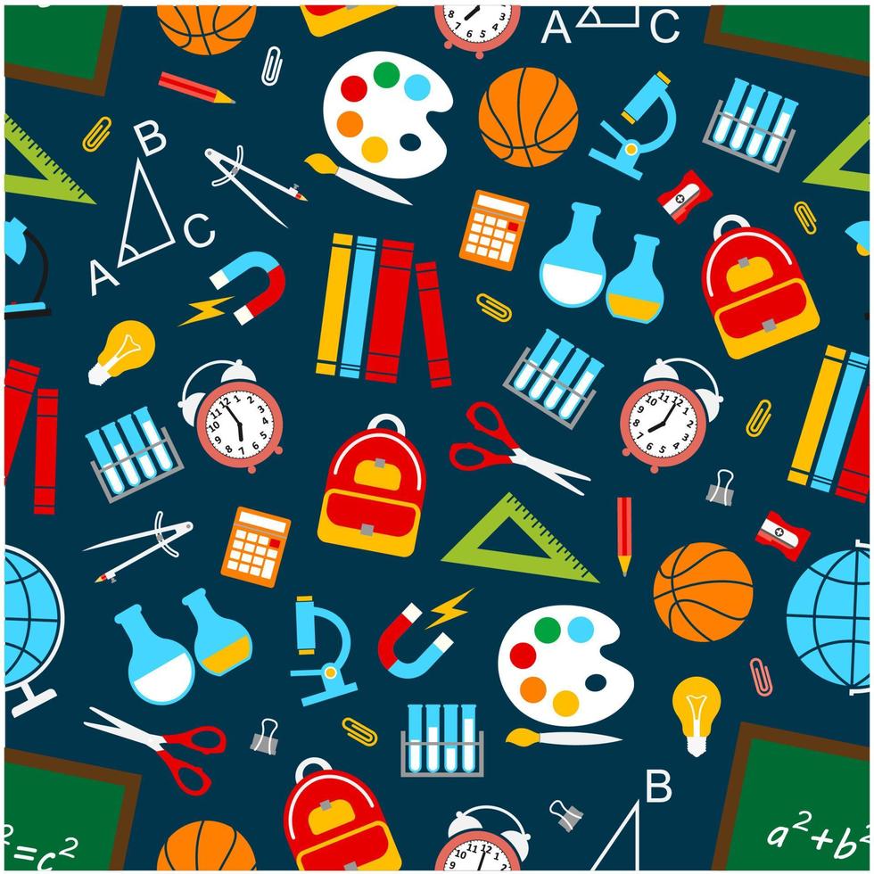 School science vector seamless pattern