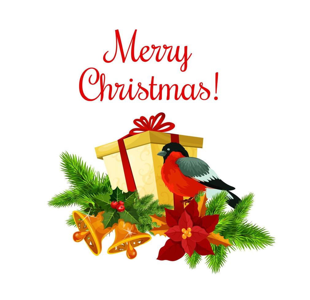 Merry Christmas greeting vector wreath icon