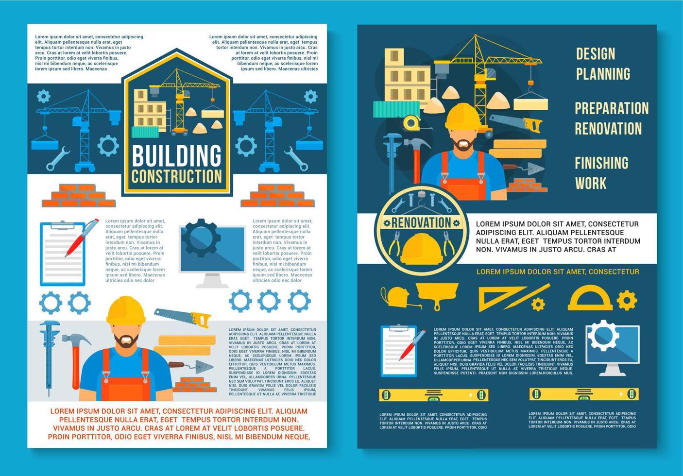 Vector poster for home building construction