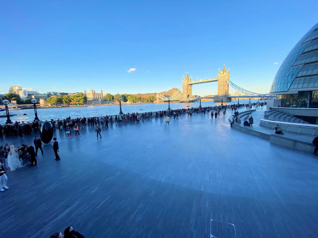 London in the UK in September 2022. People in a queue to see the Queen lying in state. photo