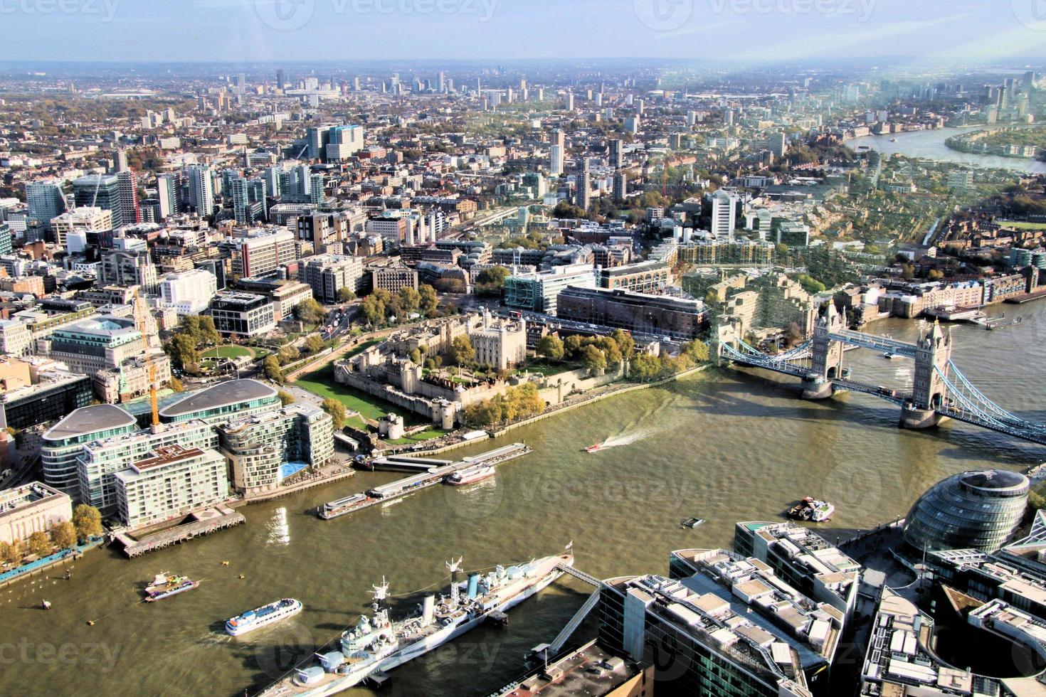 An aerial view of London photo