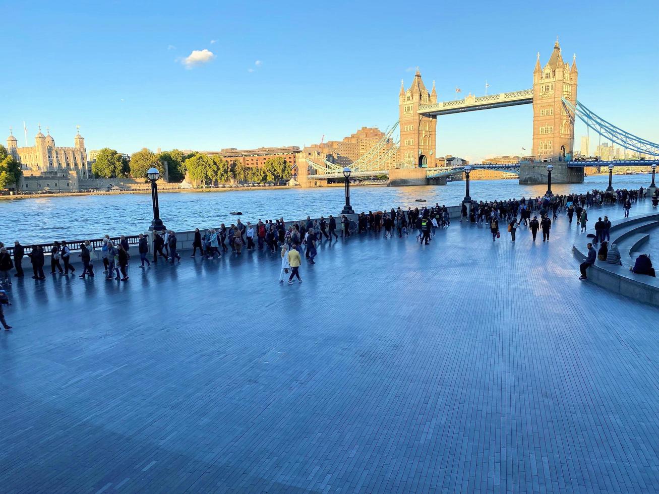 London in the UK in September 2022. People in a queue to see the Queen lying in state. photo
