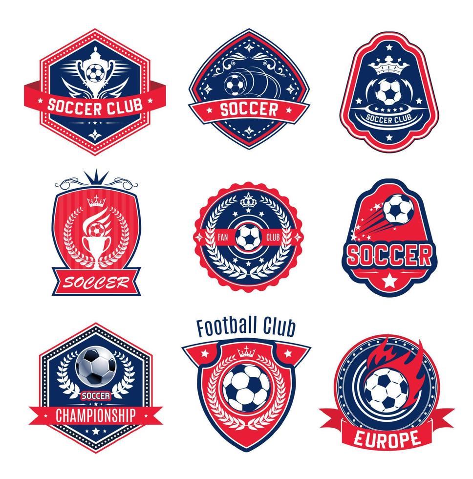 insignia de escudo de balón de fútbol del club deportivo de fútbol vector