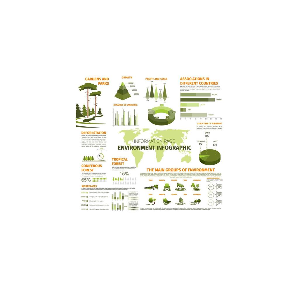 infografías vectoriales para la ecología del medio ambiente natural vector