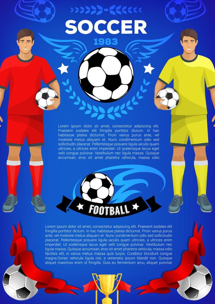 Soccer sport game banner for football club or team vector