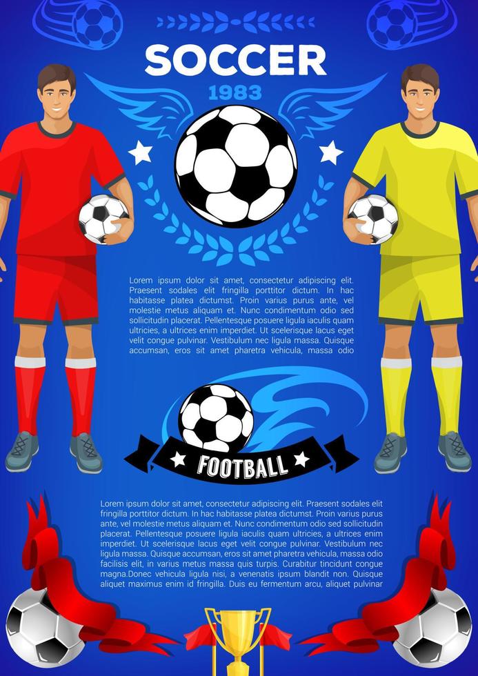 banner de juego deportivo de fútbol para club o equipo de fútbol vector