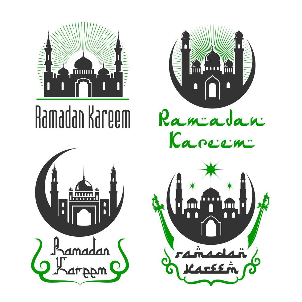 Vector greetings set for Ramadan Kareem holiday