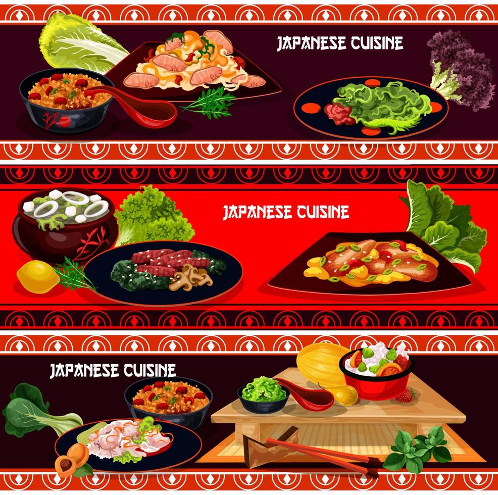 cena de restaurante japonés para diseño de banner de menú vector