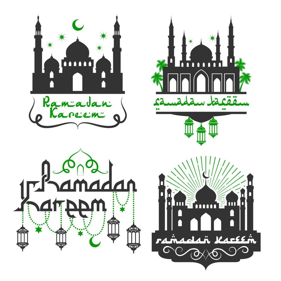 iconos vectoriales para saludos festivos ramadan kareem vector