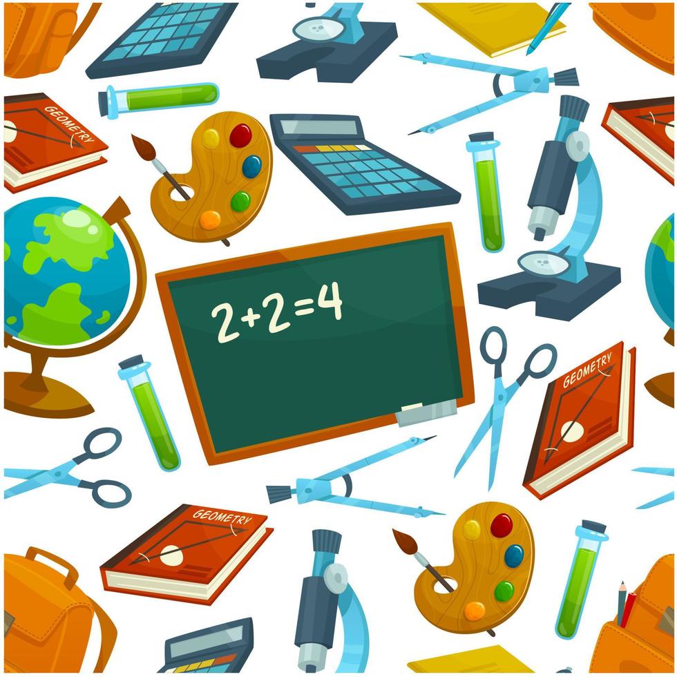 Vector back to school seamless pattern