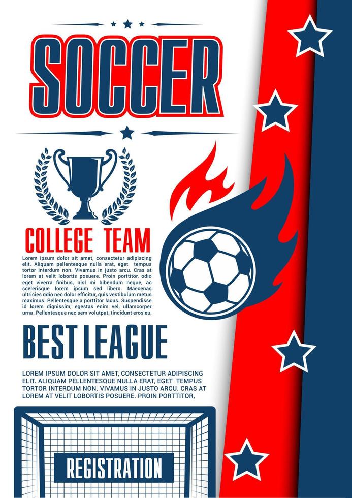 Vector poster for football college league game