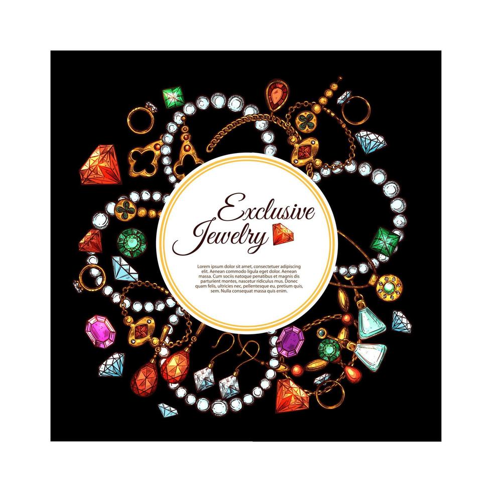Vector poster of jewelry fashion accessories