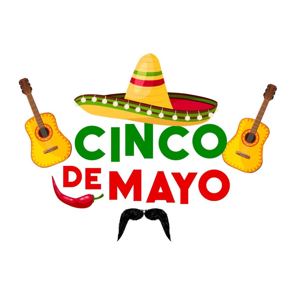 Mexican Cinco de Mayo fiesta party greeting card vector