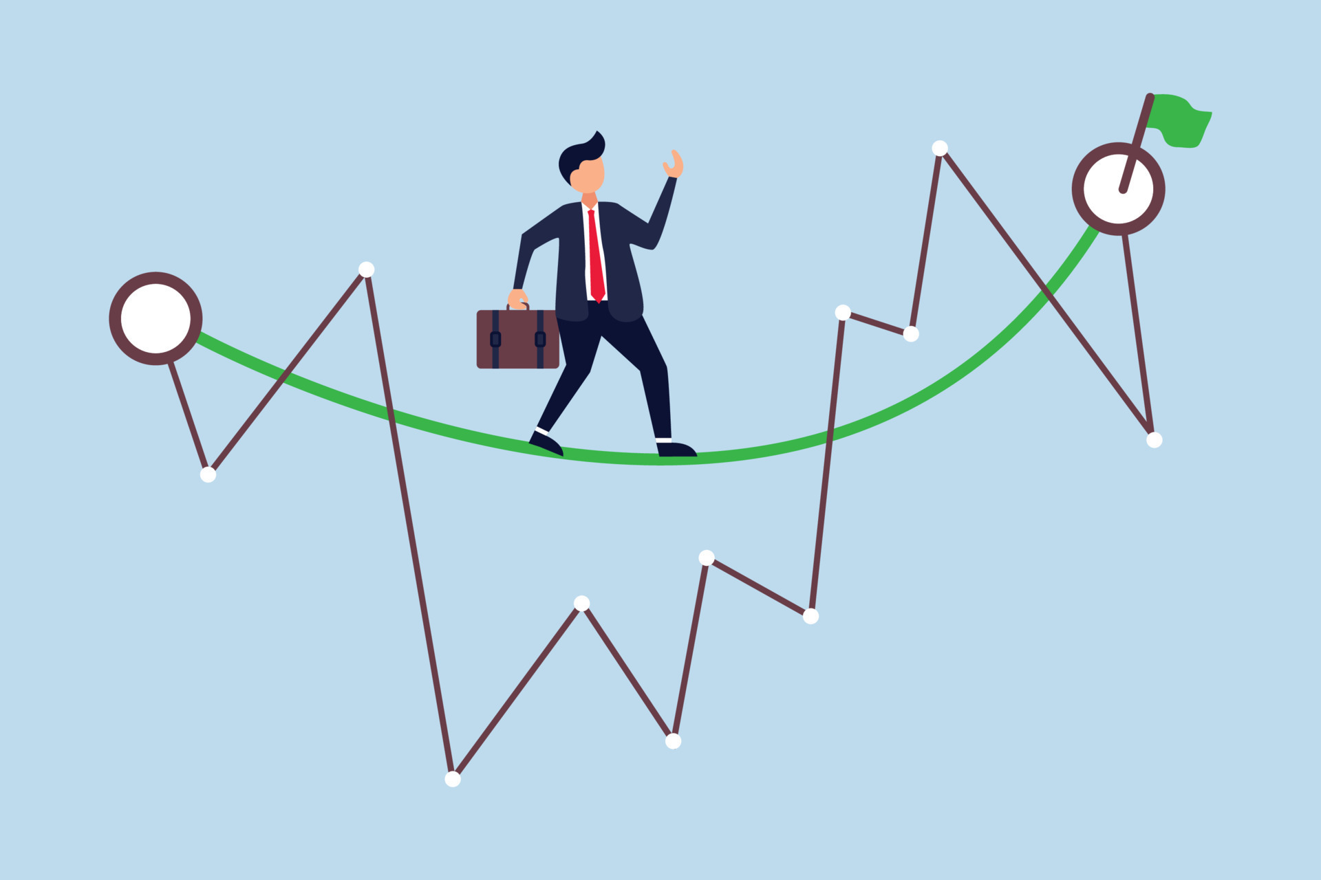 Easy Or Shortcut Way To Win Business Success Businessmen Competing 
