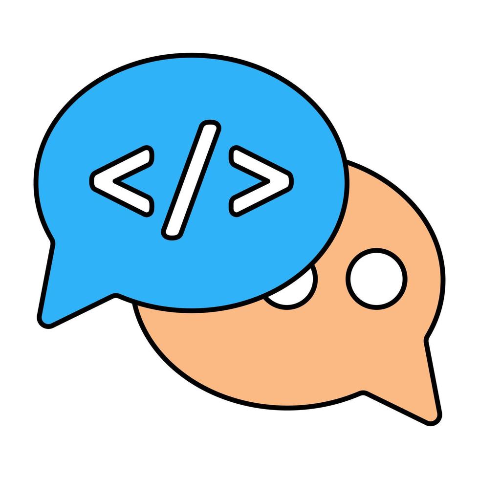 Premium download icon of coding chat vector