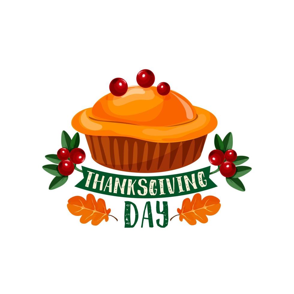 Thanksgiving Day pumpkin dinner pie symbol design vector