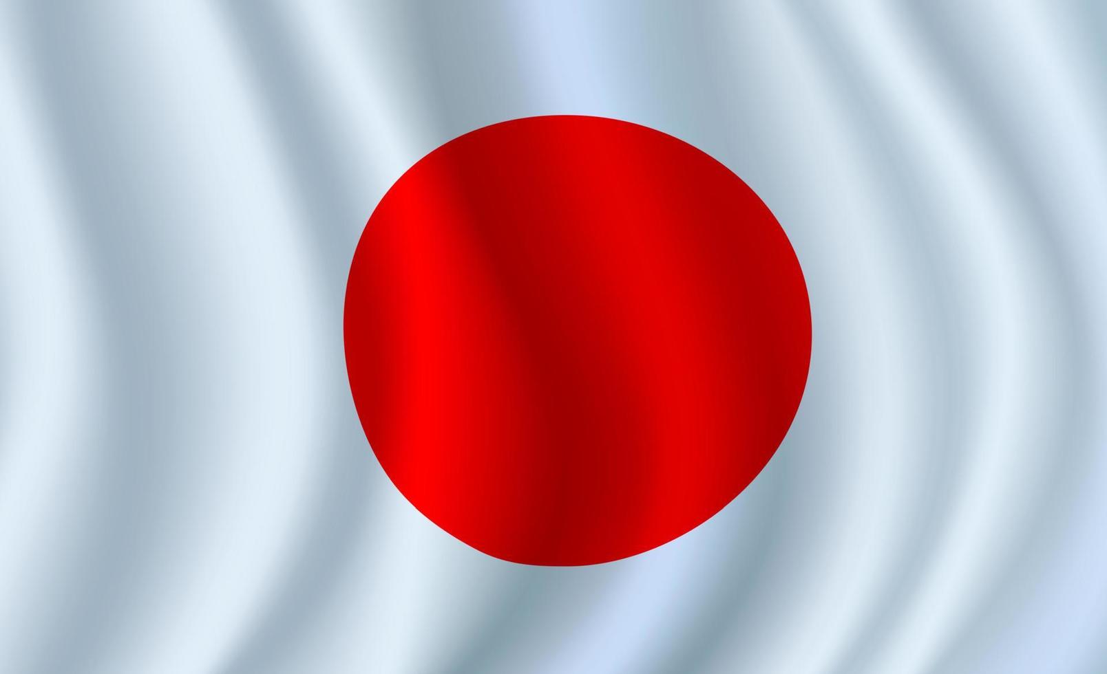 Vector 3D flag of Japan. Japanese national symbol
