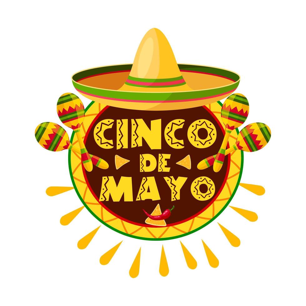 icono de sombrero de fiesta mexicano cinco de mayo vector