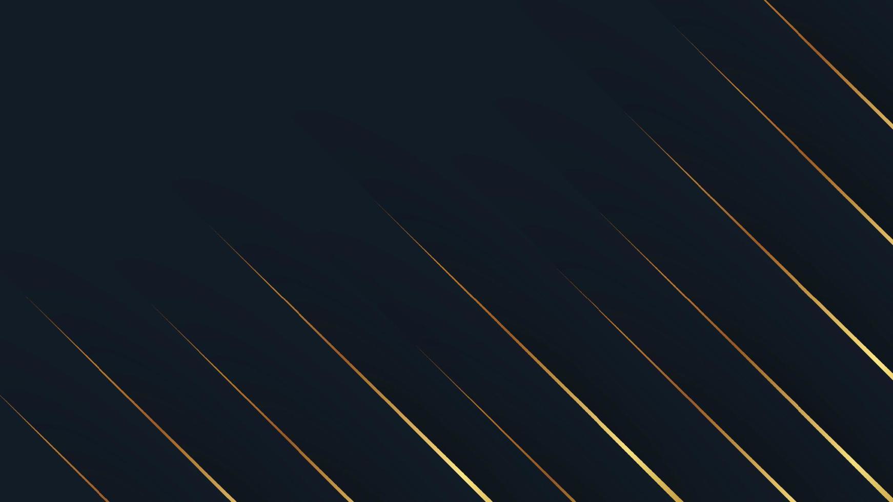 Abstract luxury background. Diagonal and gold lines on black texture background. vector