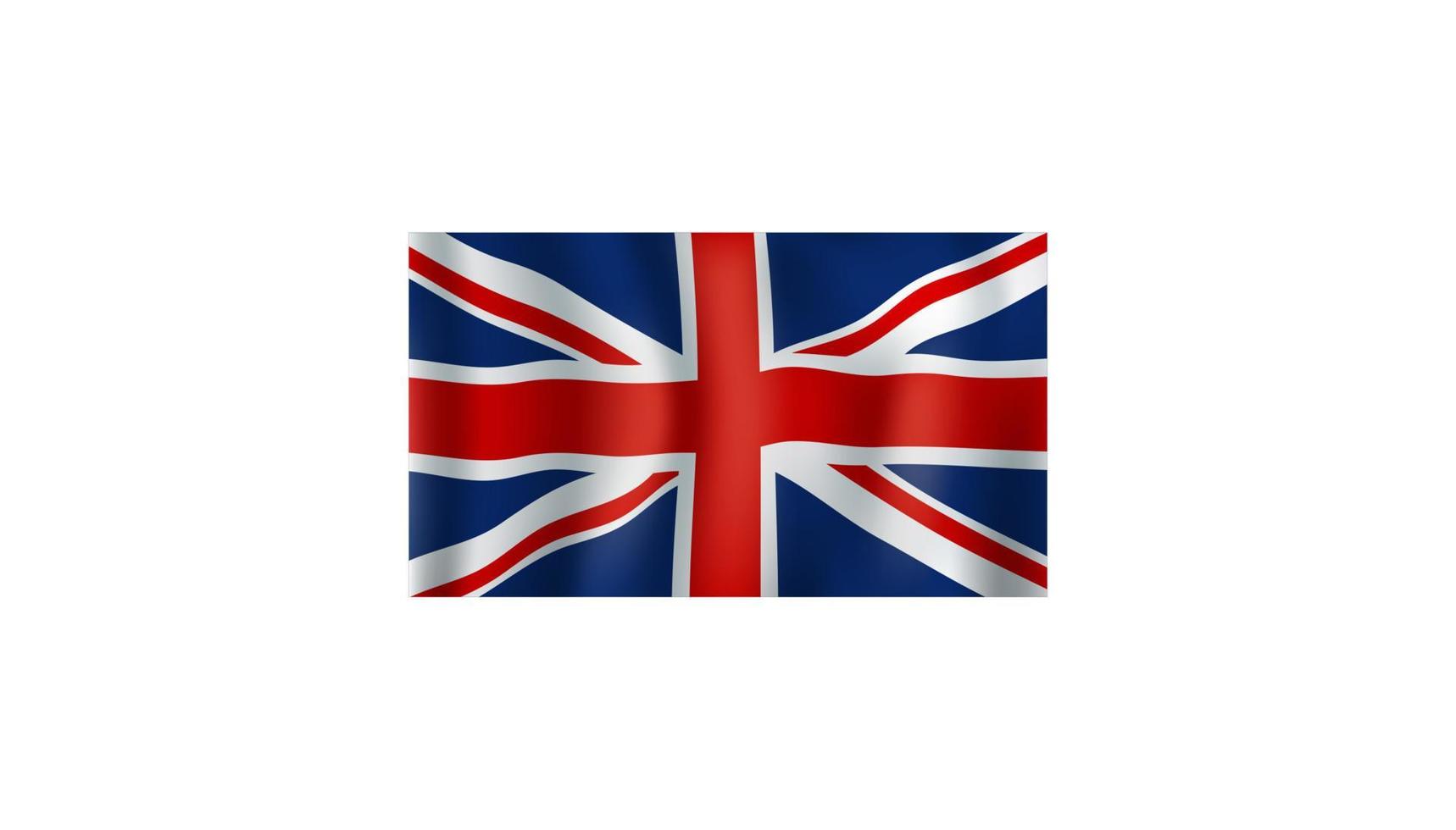 gran bretaña o union jack bandera 3d vector