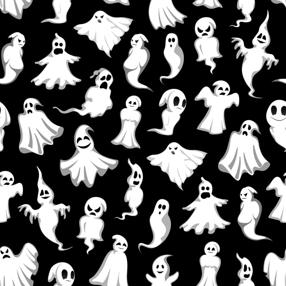 Halloween ghost seamless pattern background design vector