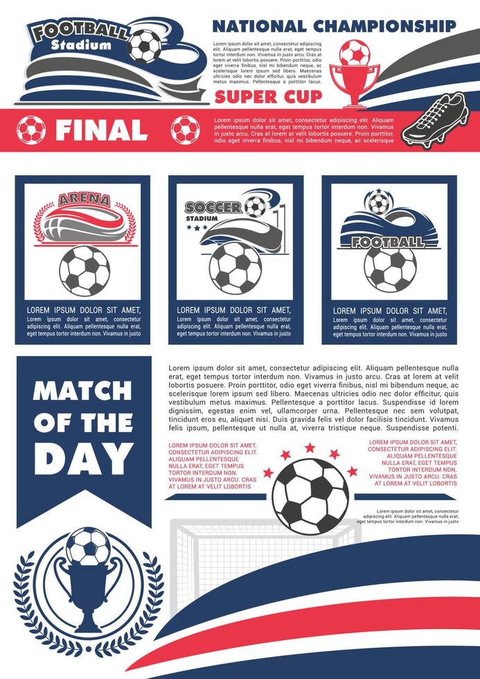 Vector soccer team football championship poster