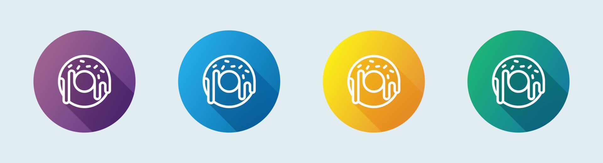 Donut line icon in flat design style. Sweet food signs vector illustration.
