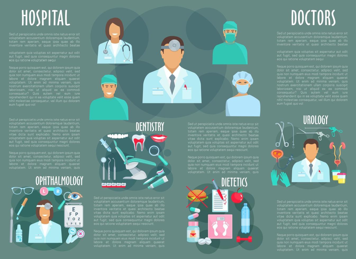 Vector poster of medical hospital personnel