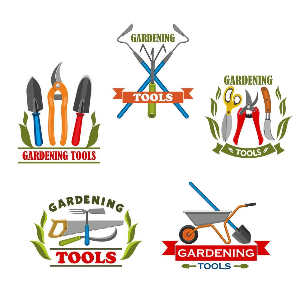 iconos vectoriales de herramientas de jardinería agrícola vector
