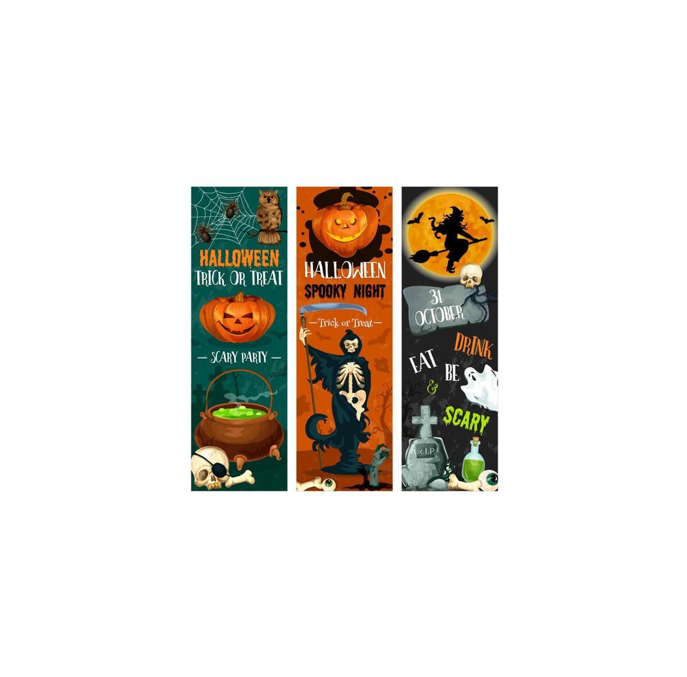 Halloween party vector sketch holiday night banner
