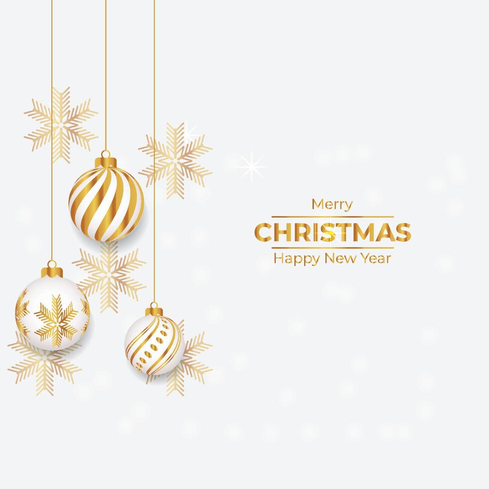 Gold Christmas and New Year Typographical on white background with winter landscape Horizontal new year background, headers, posters, cards, website.Vector illustration vector